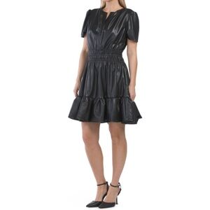 Vigoss Black Vegan Leather Dress
